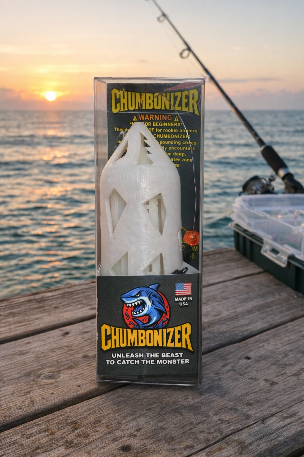 Chumbonizer Night & Day Fishing Advantage White Glow in the Dark 5.3"x1.67" with UV Activation for Enhanced Glow & Attraction