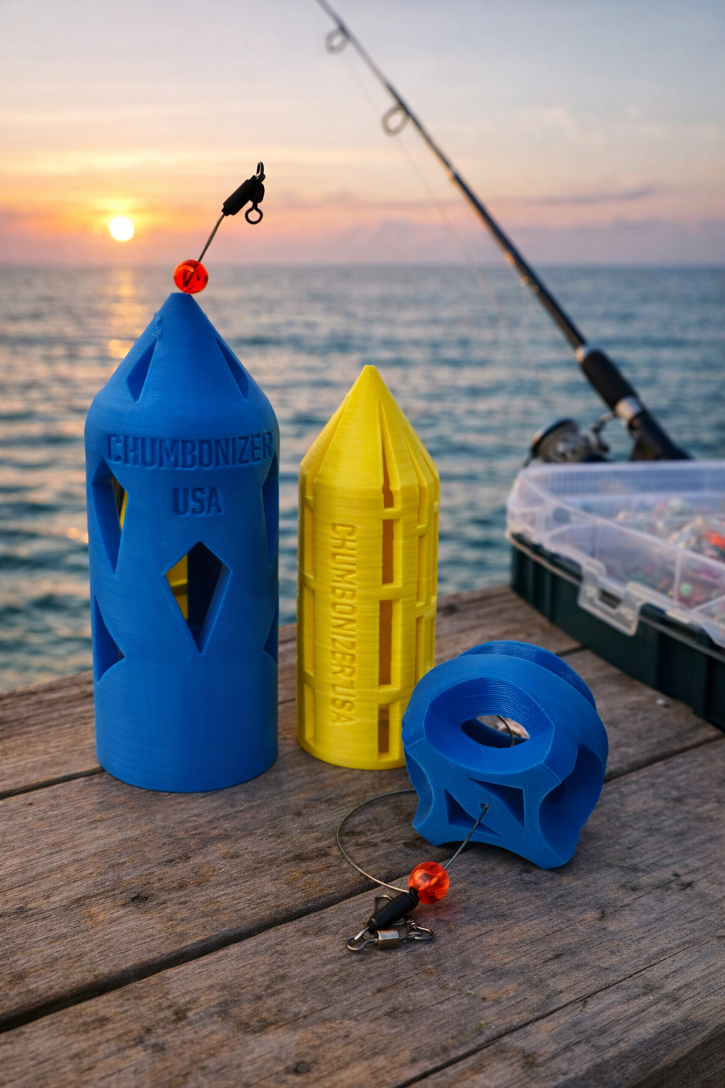 Chumbonizer – Blue with Yellow Mesh (5.3" Height x 1.67" Diameter)