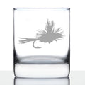 Fly Fishing Whiskey Rocks Glass - Unique Flyfishing Themed Gifts for Fishermen - 10.25 Oz Glasses